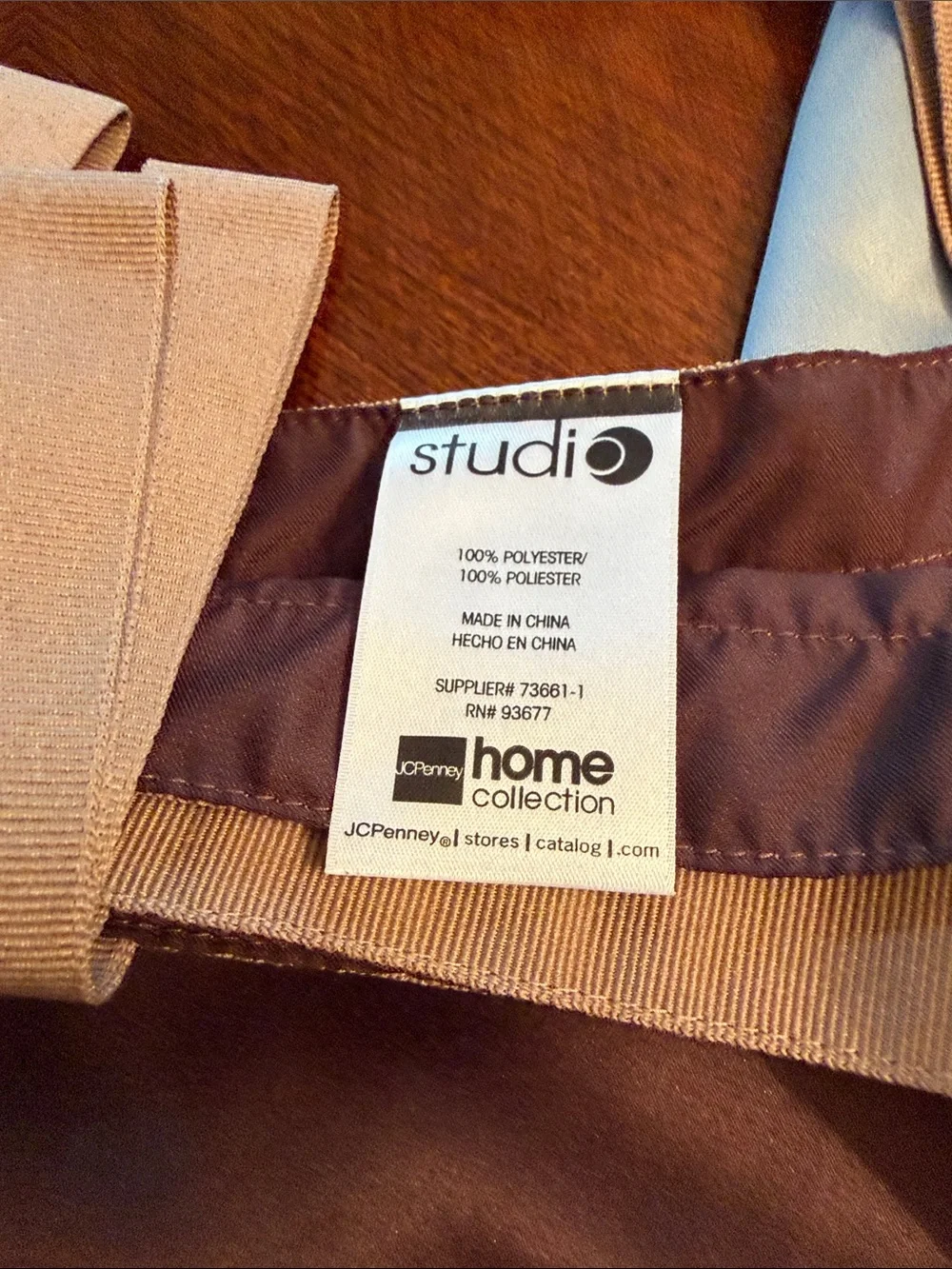jCPenney Home Collection Brown and Soft Blue Curtain Panels.